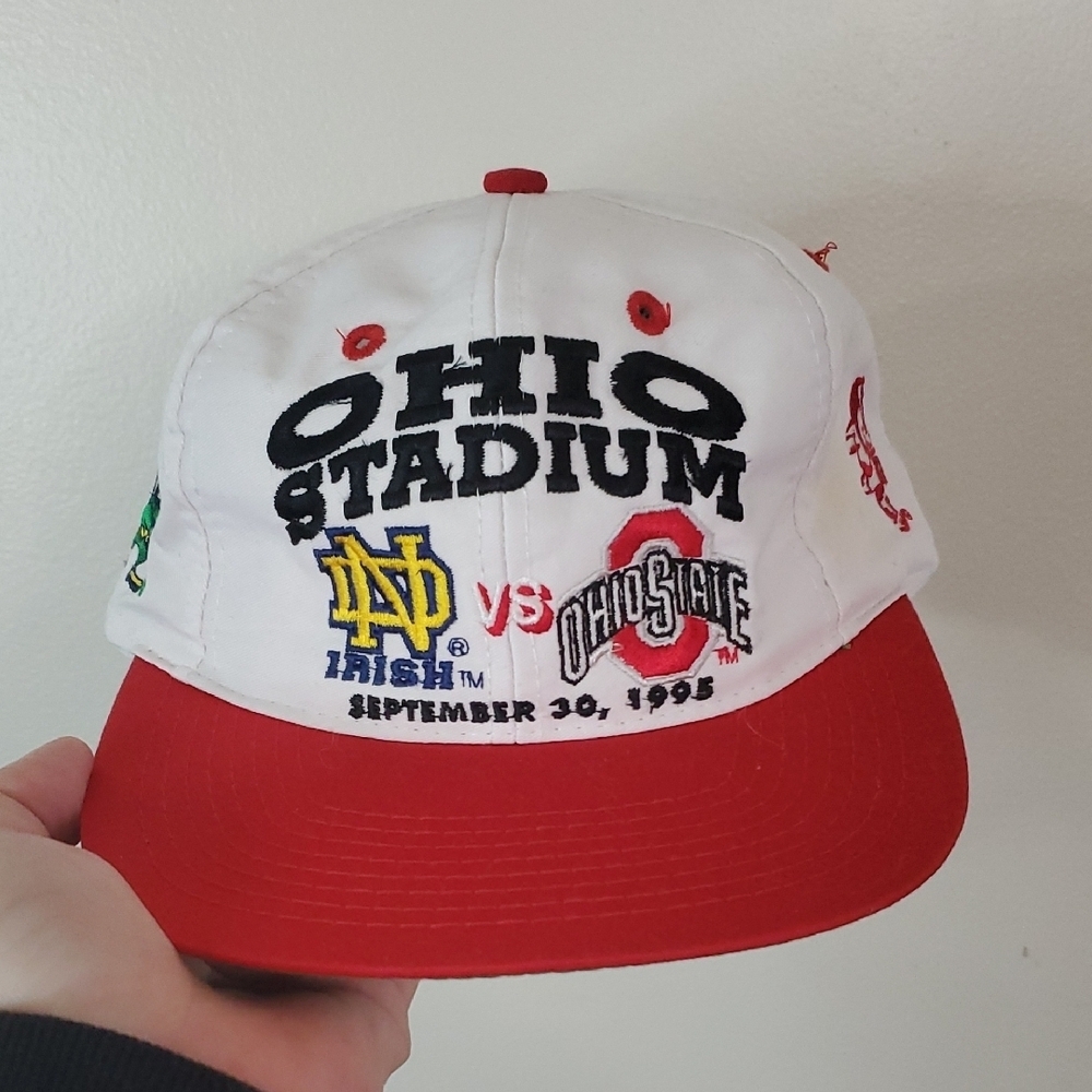 Vintage 90's Collector's Edition Ohio State Vs Notre Dame Snapback Hat Logo 7